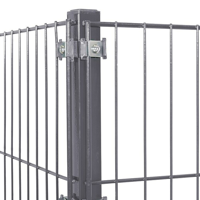 Peddy Shield Zaun-Set (200 x 75 cm, Anthrazit, Mit Eckpfosten zum Aufschrauben) | BAUHAUS