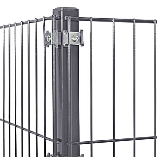 Peddy Shield Zaun-Set (200 x 75 cm, Anthrazit, Mit Eckpfosten zum Aufschrauben)
