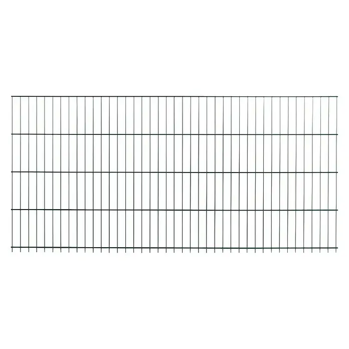 Peddy Shield Zaun-Set ESM - 2 x 1 m, Grün, 31 -tlg., Pfosten zum Einbetonieren - Doppelstabmattenzaun-Element: Robuste grüne Zaunmatte für den Garten- und Grundstücksbegrenzung, bietet Sicherheit und eine klare Struktur.