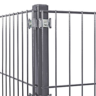 Peddy Shield Zaun-Set (200 x 103 cm, Anthrazit, Mit Eckpfosten zum Aufschrauben)