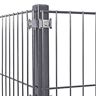 Peddy Shield Zaun-Set (200 x 100 cm, Anthrazit, Mit Eckpfosten zum Aufschrauben)