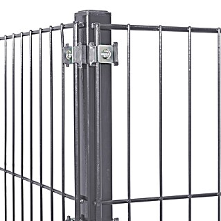 Peddy Shield Zaun-Set (200 x 125 cm, Anthrazit, Mit Eckpfosten zum Aufschrauben)