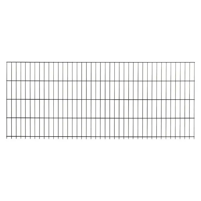 Peddy Shield Zaun-Set DSM - 2 x 1,03 m, Anthrazit, 21 -tlg., Mit Montageplatte - Abbildung eines Metallgitterzauns, der sich ideal zur Abgrenzung von Bereichen oder als dekoratives Element eignet. Er zeichnet sich durch seine Stabilität und Haltbarkeit aus.