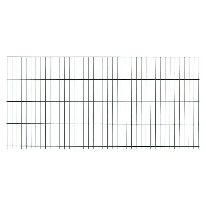 Peddy Shield Zaun-Set ESM - 2 x 0,75 m, Grün, 21 -tlg., Zum Einbetonieren - Doppelstabmattenzaun Element in Grün, ideal zur Grundstückseingrenzung und als Sichtschutz. Robuste Ausführung für den Außenbereich.
