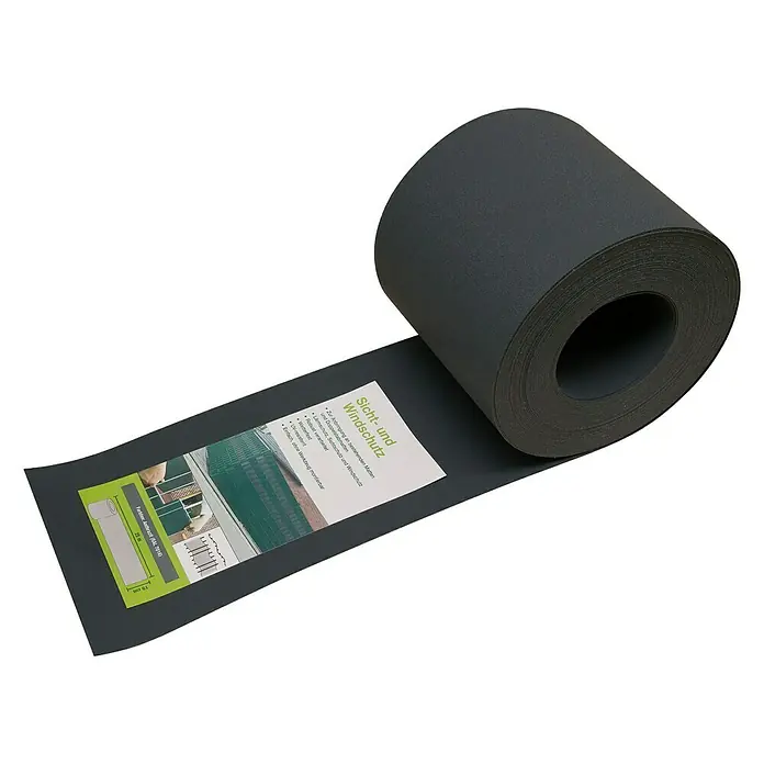 Peddy Shield Sichtschutzstreifen - 25 x 0,19 m, Anthrazit - Eine Rolle Sichtschutz- und Windschutzmatte in Anthrazit, ideal für den Garten. Schützt vor Blicken und Wind.