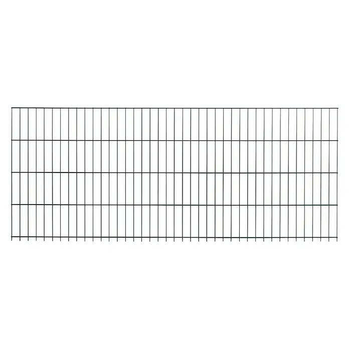 Peddy Shield Zaun-Set DSM - 2 x 0,83 m, Grün, 31 -tlg., Zum Einbetonieren - Ein grünes Doppelstabmattenzaun-Element, ideal zur robusten und langlebigen Grundstücksbegrenzung. Schützt effektiv und ist einfach zu montieren.