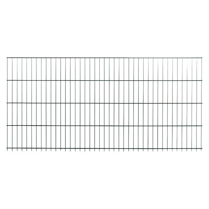 Peddy Shield Zaun-Set ESM - 2 x 0,75 m, Grün, 21 -tlg., Mit Montageplatte - Grüne Doppelstabmattenzaun-Element für den Außenbereich, robust und langlebig. Ideal für Gärten und Grundstücke.