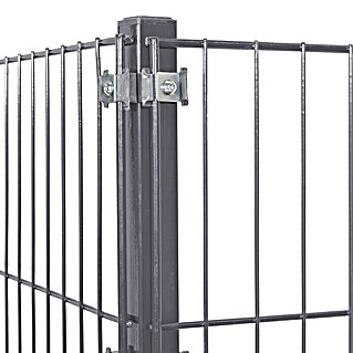 Peddy Shield Zaun-Set (200 x 123 cm, Anthrazit, Mit Eckpfosten zum Aufschrauben)