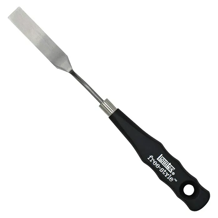 Liquitex Professional Malmesser Traditional Knife - Nr. 7 - Liquitex Free Style Malmesser mit schwarzem Griff und silberner Klinge zum Auftragen von Farbe auf Leinwände und andere Oberflächen.