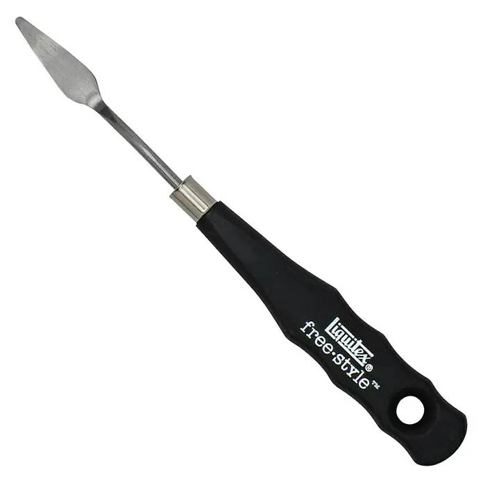 Liquitex Professional Malmesser Traditional Knife - Nr. 17 - Liquitex Freestyle Malspachtel mit ergonomischem, schwarzem Griff und einem Loch zum Aufhängen. Ideal für Künstler zum Auftragen von Farben.