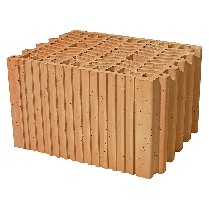 BHS Mallorca Ladrillo Termoarcilla - 24 x 30 cm, Rojo - Un ladrillo rojo con muchos agujeros, utilizado para construir muros y edificios. El material de construcción es robusto y duradero.