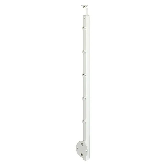 Poste de fijación lateral para barandilla - 55 mm x 35 mm x 1,12 m, Blanco - Poste de barandilla blanco con soportes para cable de barandilla. Ideal para un diseño de escalera moderno y elegante.