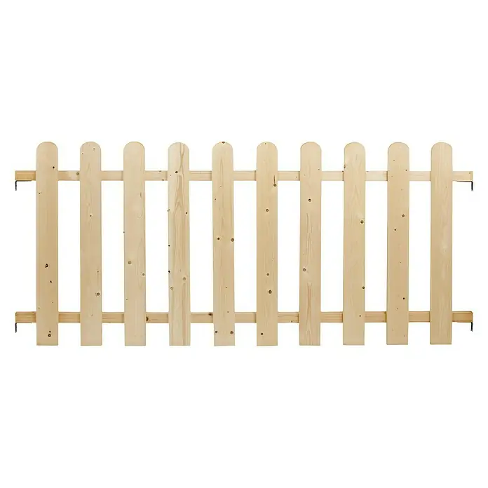 Barandilla Pack Western - L x Al: 2 m x 89 cm, Natural - La imagen muestra un panel de valla de madera clara, ideal para la decoración del jardín y para proporcionar privacidad.