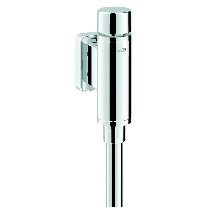 Grohe Rondo Urinal-Druckspüler - ½″, Ohne Vorabsperrung - Diese Aufnahme zeigt eine Armatur von Grohe in Chromoptik. Das Produkt zeichnet sich durch sein modernes und zeitloses Design aus.