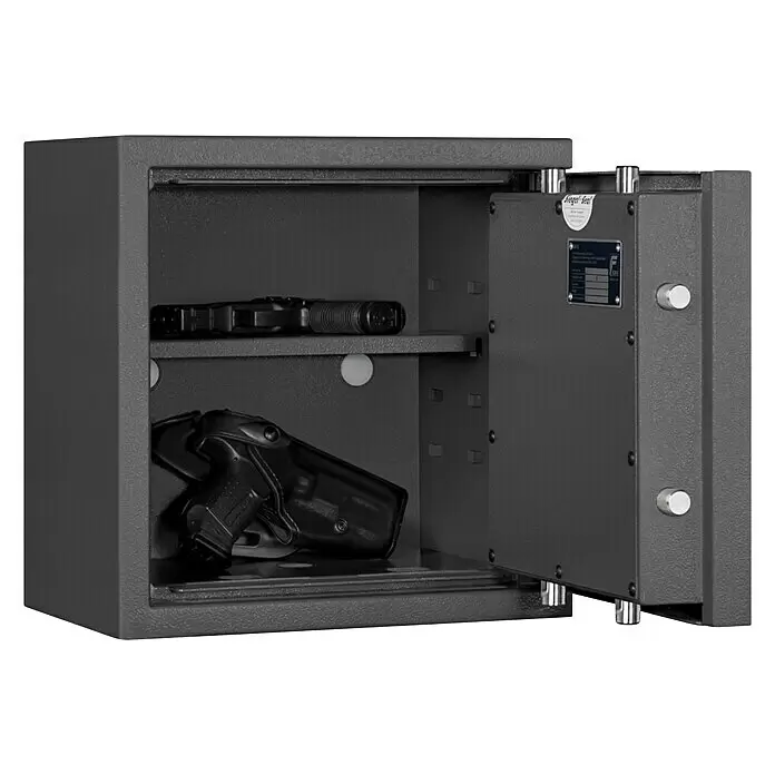 Format Kurzwaffenschrank KWT 1000 - Geeignet für: Max. 5 Kurzwaffen ohne Munition, L x B x H: 270 x 400 x 405 mm, Doppelbart-Hochsicherheitsschloss - Detailaufnahme