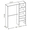 Mueble vestidor Suit (L x An x Al: 40 x 160 x 187 cm, Melamina, Roble)