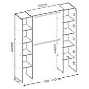 Mueble vestidor Suit (L x An x Al: 50 x 180 x 205 cm, Melamina, Blanco)