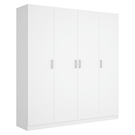 Dekit Armario para ropa Maxi (L x An x Al: 52 x 200 x 215 cm, Blanco, Número de puertas: 4 ud., Espesor: 16 mm)