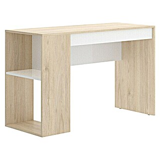 Mesa de escritorio Teo (L x An x Al: 50 x 115 x 74 cm, Roble/Blanco)