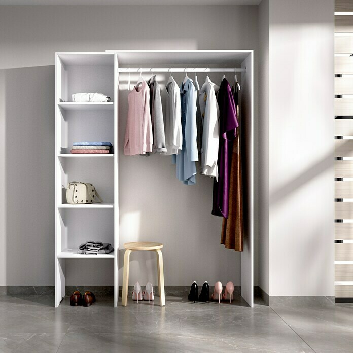 Mueble vestidor Suit (L x An x Al: 40 x 140 x 187 cm, Melamina, Blanco)
