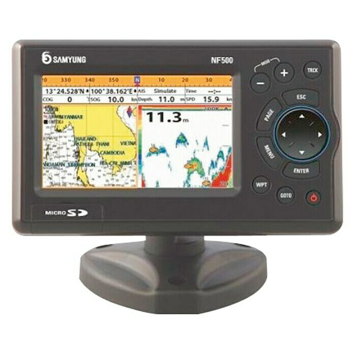 Samyung Plotter-sonda con GPS SAMN500 (Codificador: Codificador de imagen dividida, Tipo de pantalla: 5″ TFT LCD WIDE)
