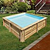 Gre Piscina de madera City (L x An x Al: 225 x 225 x 68 cm, 2,3, Natural)