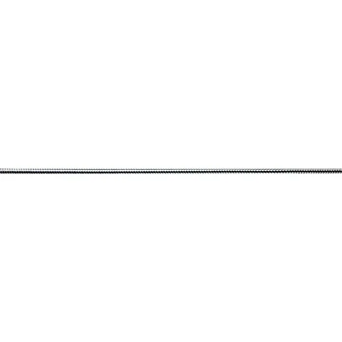 Robline Leine Meterware Dinghy Control - 4 mm, Weiß/Navy-Blau, Polyester - Eine Nahaufnahme einer zarten, silberfarbenen Schlangenkette auf einem dunklen Hintergrund, die ihre feinen Details hervorhebt.