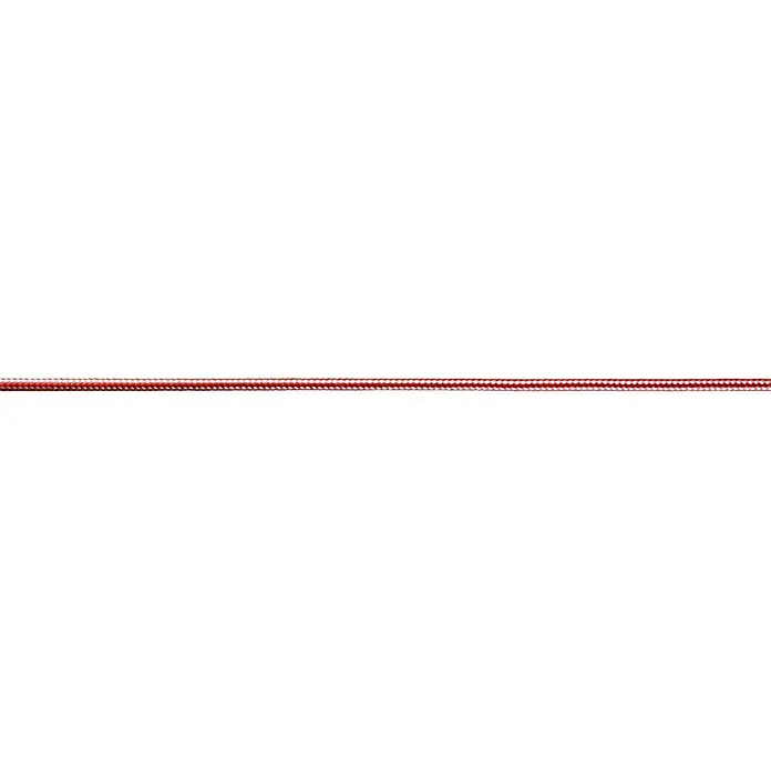 Robline Leine Meterware Dinghy Control - 4 mm, Weiß/Rot, Polyester - Rotes geflochtenes Seil, das sich horizontal durch das Bild erstreckt und einen schönen Kontrast zum schwarzen Hintergrund bildet.