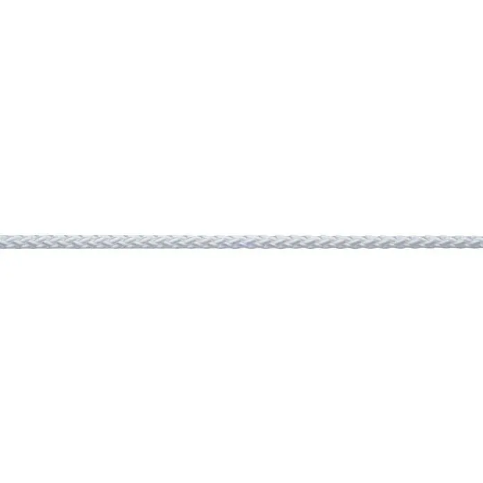 Robline Cuerda multiusos por metros - Diámetro: 6 mm, Poliéster, Blanco - Primer plano de una cuerda blanca resistente, ideal para diversas aplicaciones. Su textura y fuerza son claramente visibles.