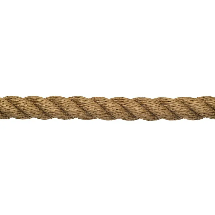 Robline Cabo a metros Spunflex - Diámetro: 10 mm, Otros, Natural - Primer plano de una cuerda robusta de color natural, ideal para decoración náutica o proyectos de artesanía robustos.