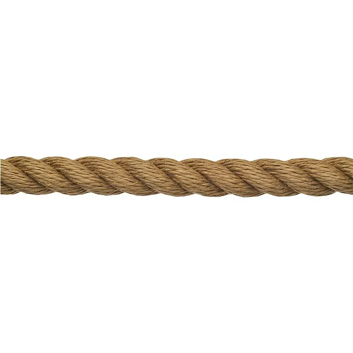 Robline Cabo a metros Spunflex - Diámetro: 14 mm, Otros, Natural - Primer plano de una cuerda robusta trenzada sobre un fondo negro, que simboliza fuerza y fiabilidad.\n