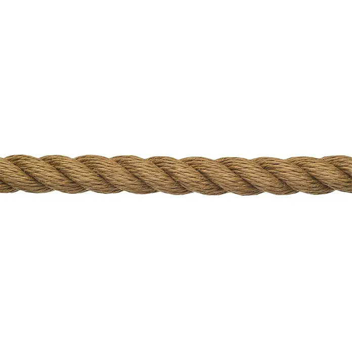 Robline Cabo a metros Spunflex - Diámetro: 32 mm, Otros, Natural - Primer plano de una cuerda robusta, que muestra su textura natural y sus hebras trenzadas. Ideal para decoraciones rústicas.