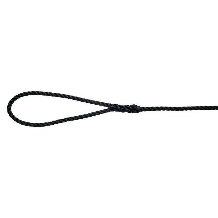Robline Festmacherleine Rapallo - 10 mm, 6 m, Navy-Blau, Polyester - Schwarzes Seil mit Schlaufe, ideal für Outdoor-Aktivitäten, robuste Konstruktion, vielseitig einsetzbar, hohe Zugfestigkeit.