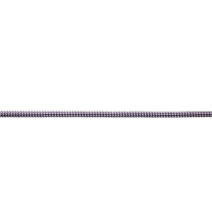 Robline Leine Meterware Dinghy Control - 6 mm, Weiß/Violett, Polyester - Nahaufnahme eines lila geflochtenen Seils, das sich horizontal durch das Bild erstreckt und seine Textur und sein Muster hervorhebt.