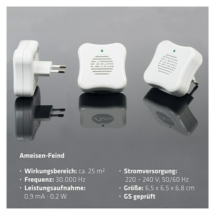 Gardigo Ultraschall-Tiervertreiber Ameisen-Feind (Wirkungsbereich: 25 m²) | BAUHAUS