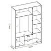 Armario para ropa Maxi (L x An x Al: 52 x 150 x 215 cm, Blanco)