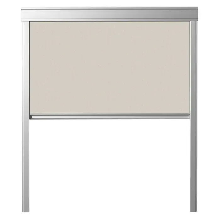 Verdunkelungsrollo DUA - Beige, 55 x 78 cm, Passend für: Dachfenster 55 x 78 cm von Solid Elements, VELUX®, FAKRO® - Beige Verdunkelungsrollo mit silbernem Rahmen für eine optimale Lichtsteuerung und Privatsphäre in jedem Raum.