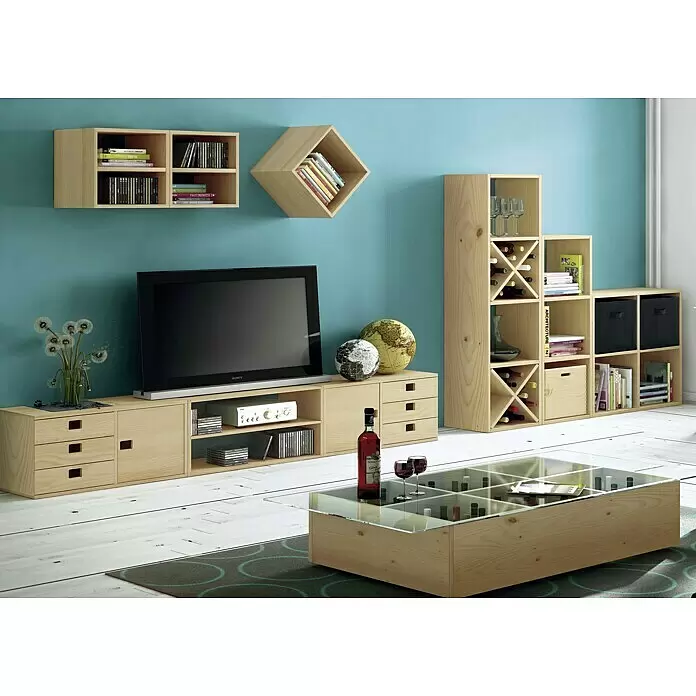Astigarraga Dinamic Schubladenturm - 33 x 36,2 x 36,2 cm, Anzahl Schubladen: 3 Stk., Kiefernholz, Natur - Stimmungsaufnahme