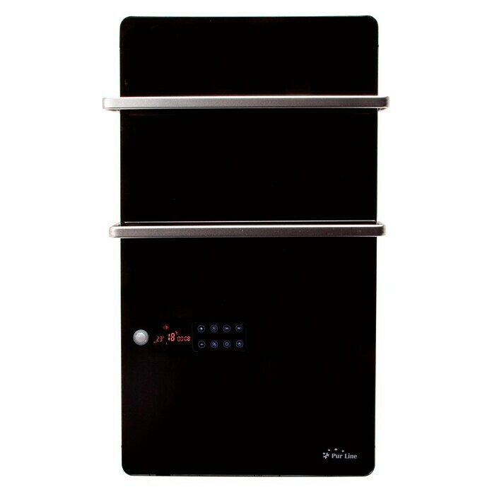 Pur Line Radiador toallero Zafir V2000T (An x Al: 46 x 80 cm, 1.800 W, Negro)