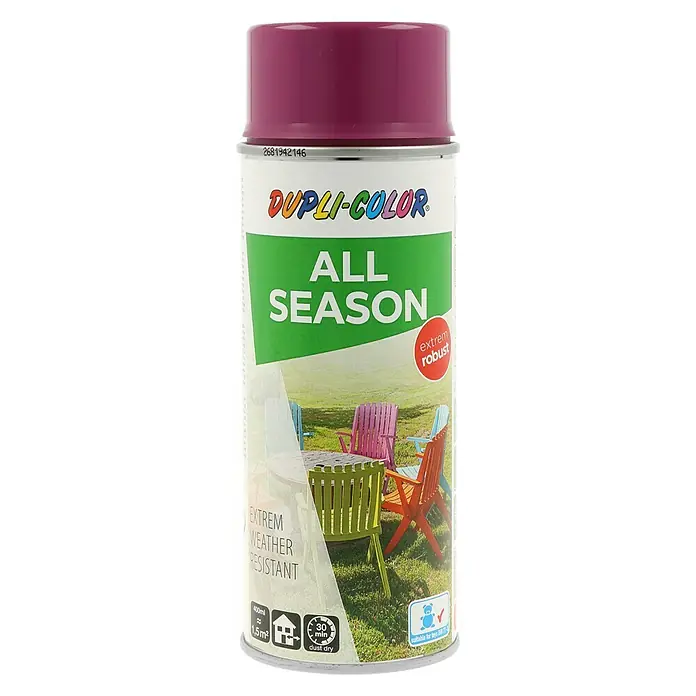 Dupli-Color Color Sprühlack ALL SEASON RAL 4006 - Verkehrspurpur, Glänzend, 400 ml - Dose Dupli-Color All Season Sprühlack in Purpurrot, ideal für den ganzjährigen Einsatz und extrem robust.