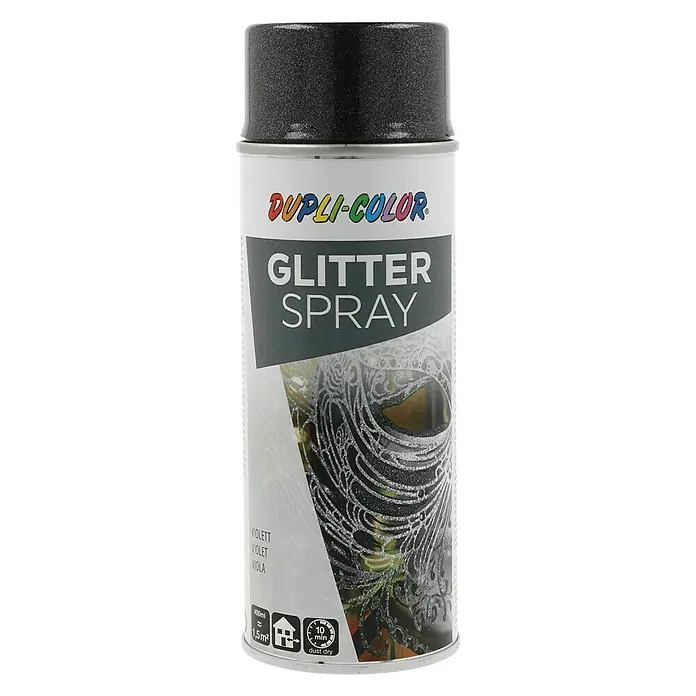 Dupli-Color Effect Sprühlack Glitter Spray - Silber Transparent, Glitzernd, 400 ml - Eine Dose Dupli-Color Glitterspray in Violett, ideal zum Basteln und Dekorieren. Schnelltrocknend und vielseitig einsetzbar.