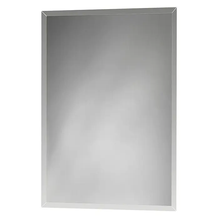 Kristall-Form Rahmenspiegel - 50 x 70 cm - Rechteckiger Spiegel mit schmalem, silberfarbenem Rahmen. Ideal für Bad oder Flur, reflektiert das Licht und vergrößert den Raum optisch.