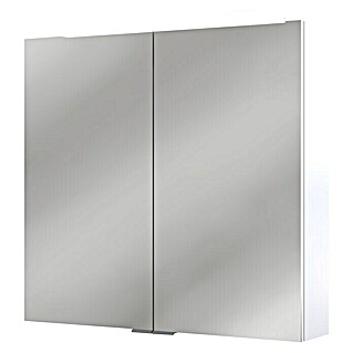 Camargue Armario con espejo LED Vela (An x Al: 72 x 68,5 cm, Madera, Blanco)