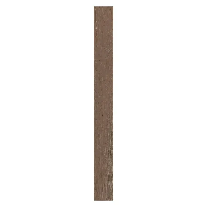 Indo Wandpaneel Barnwall Lombardy - Shorea, 1.200 x 120 x 10 mm, 0,864 m² - Detailaufnahme eines einzelnen, braunen und rechteckigen Holzpaneels mit feiner Maserung. Ideal für rustikale Akzente.