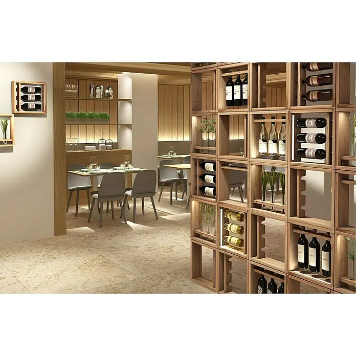 Astigarraga Weinregal - L x B x H: 12 x 40 x 40 cm, Holz, Anzahl Flaschen: 3 Stk. - Weinregal aus Holz mit mehreren Fächern zur Aufbewahrung von Flaschen in einem Restaurant oder einer Bar.