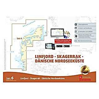 Sportbootkarten Satz 6: Limfjord - Skagerrak - Dänische Nordseeküste (Ausgabe 2021); Delius Klasing