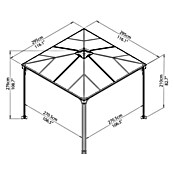 Palram Pavillon Palermo 3000 (2,95 x 2,95 x 2,98 m, Anthrazit)