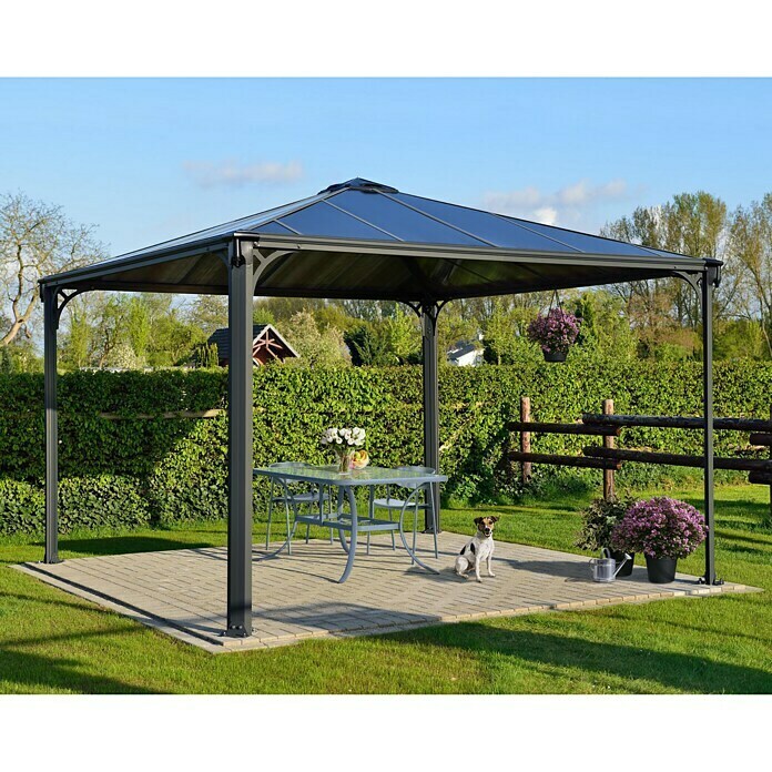 Palram – Canopia Pavillon Palermo 36003,6 x 3,6 x 2,95 m, Anthrazit Mood Shot