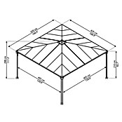 Palram Pavillon Palermo 4300 (429 x 429 x 298 cm, Anthrazit)