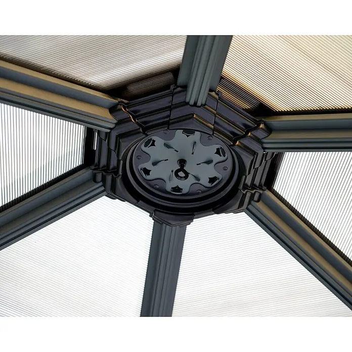 Palram – Canopia Standard-Pavillon Roma - B x T: 359 x 414,5 cm, Farbe Gestell: Anthrazit, Aluminium - Detailaufnahme